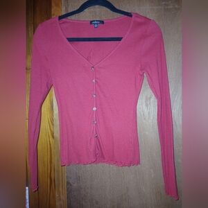 3FOR$12 Rose Button-Up Crop Top